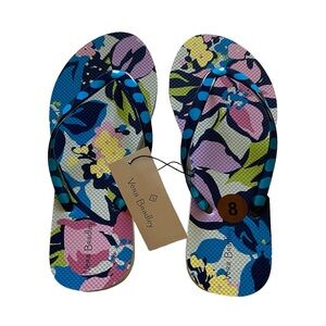 Vera Bradley Marian Floral Flip Flops - Size 8 - NWT